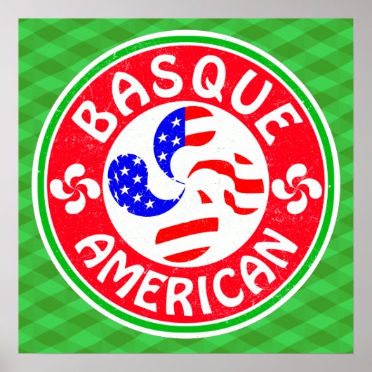 Basque American Euskara Lauburu Cross Print (Voorkant)