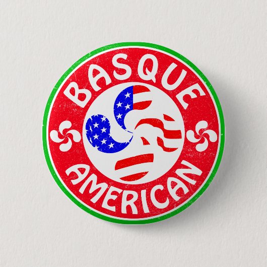 Basque American Euskara Lauburu Cross Ronde Button 5,7 Cm (Voorkant)