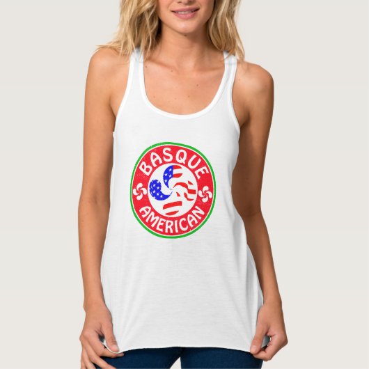 Basque American Euskara Lauburu Cross Tanktop (Voorkant)