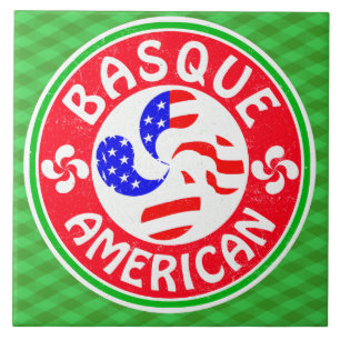 Basque American Euskara Lauburu Cross Tegeltje