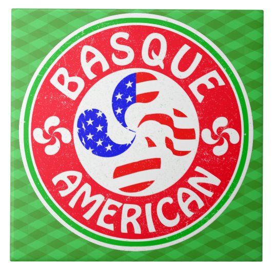 Basque American Euskara Lauburu Cross Tegeltje (Voorkant)
