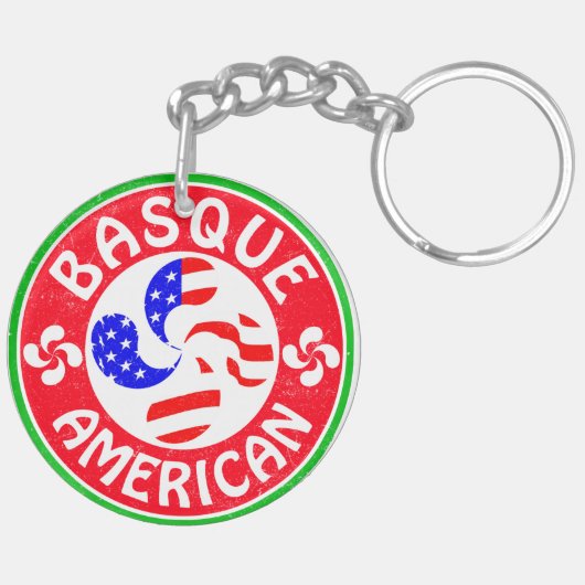 Basque American Euskara Lauburu Sleutelhanger (Achterkant Rechts)