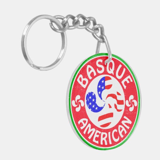 Basque American Euskara Lauburu Sleutelhanger (Voorkant Links)