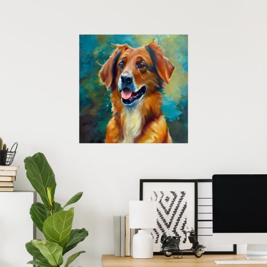 Basque Shepherd - Dog Portrait Poster (Thuiskantoor)