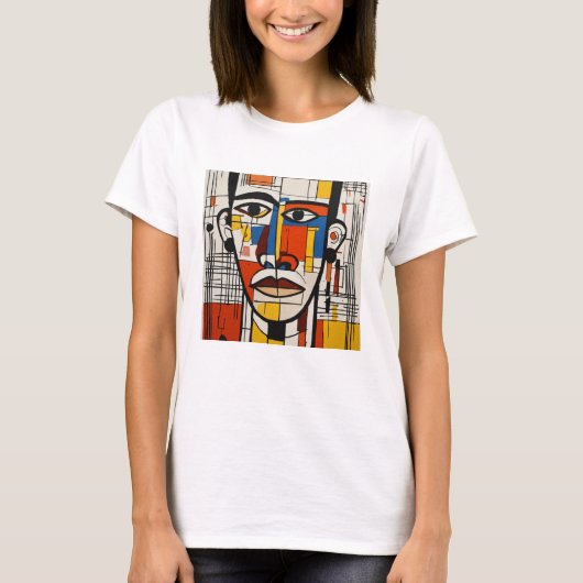 "Basquiat-geïnspireerd Abstract Fusion T-shirt" T-shirt (Voorkant)