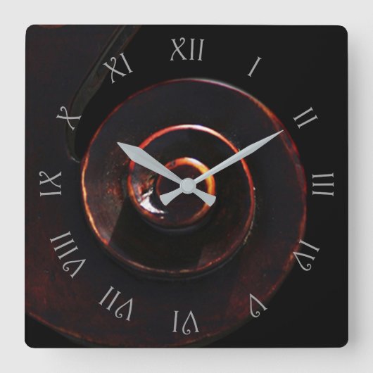 Bass 2 Grey Script Roman Numbers wcn Vierkante Klok (Voorkant)