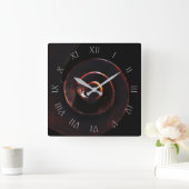 Bass 2 Grey Script Roman Numbers wcn Vierkante Klok (Huis)