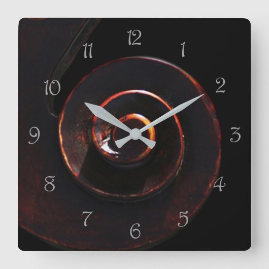 Bass 2 grijze Script Nummers wcn Vierkante Klok (Voorkant)