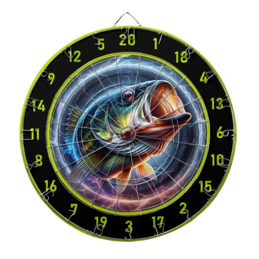 Bass Adventure vastgelegd op dartbord (Voorkant)