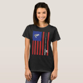 Bass American Flag Fishing Pole T-shirt (Voorkant volledig)