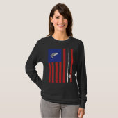 Bass American Flag Fishing Pole T-shirt (Voorkant volledig)