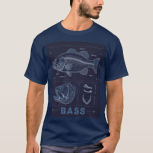Bass Anatomie Blauwdruk T-shirt