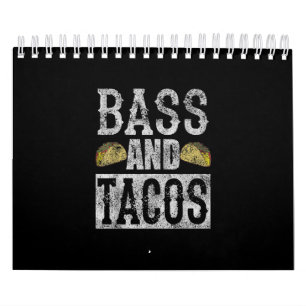 Bass and Tacos Funny Taco Bass Guitar Distress Kalender
