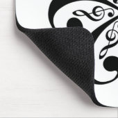 Bass and Treble Clef Swirl Mousepad Muismat (Hoek)