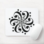 Bass and Treble Clef Swirl Mousepad Muismat (Met muis)