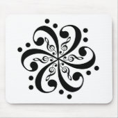 Bass and Treble Clef Swirl Mousepad Muismat (Voorkant)