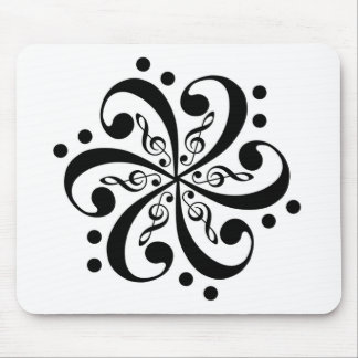 Bass and Treble Clef Swirl Mousepad Muismat