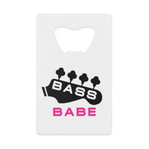 Bass Babe cadeau voor bassist Creditkaart Flessenopener
