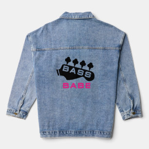 Bass Babe cadeau voor bassist Denim Jacket