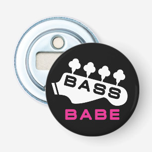 Bass Babe Gift voor Bassiste Girl Button Flesopener