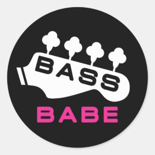 Bass Babe Gift voor Bassiste Girl Ronde Sticker
