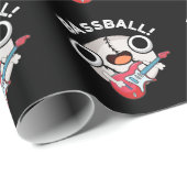 Bass-ball Funny Baseball Bass Pun Dark BG Cadeaupapier (Rol Hoek)