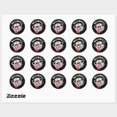 Bass-ball Funny Baseball Bass Pun Dark BG Ronde Sticker (Vel)