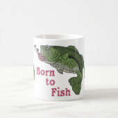 "Bass-Born to Fish" Magische Mok (Center)