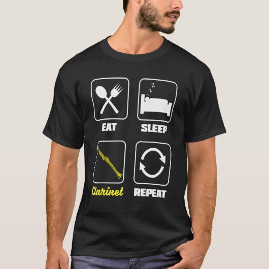 Bass Clarinet Clarinetist Clarinet Player Eat Slee T-shirt (Voorkant)