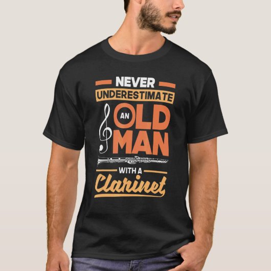 Bass Clarinet Clarinetist Clarinet Player Old Man T-shirt (Voorkant)