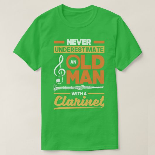 Bass Clarinet Clarinetist Clarinet Player Old Man T-shirt (Design voorkant)