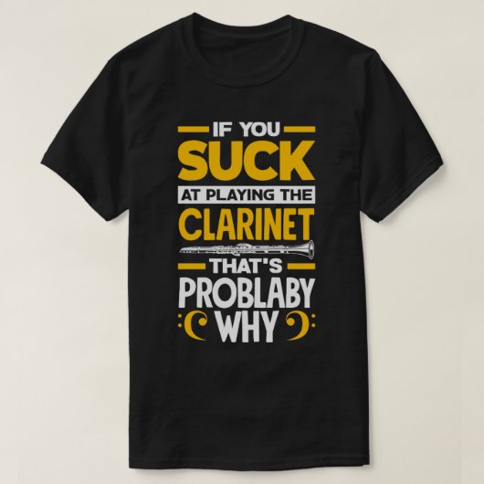 Bass Clarinet Clarinetist Clarinet Player T-shirt (Design voorkant)