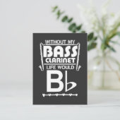 Bass Clarinet Gift - Funny Musician Music Gezegde Briefkaart (Staand voorkant)