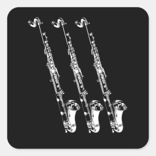  Bass Clarinet Gifts Orchestra Clarinet Vierkante Sticker