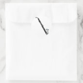 Bass Clarinet Graphic, alleen het Clarinet Ronde Sticker (Tas)