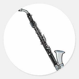 Bass Clarinet Graphic, alleen het Clarinet Ronde Sticker