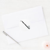 Bass Clarinet Graphic, alleen het Clarinet Ronde Sticker (Envelop)