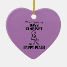 Bass Clarinet Happy Place Ceramic Ornament