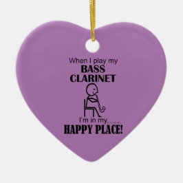 Bass Clarinet Happy Place Ceramic Ornament
