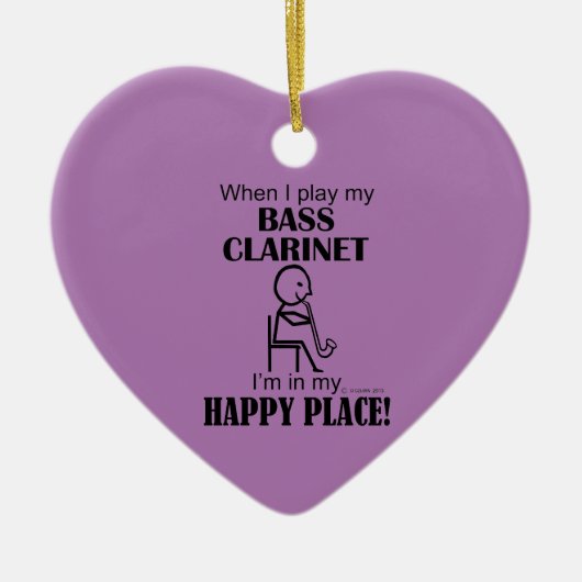 Bass Clarinet Happy Place Ceramic Ornament (Voorkant)