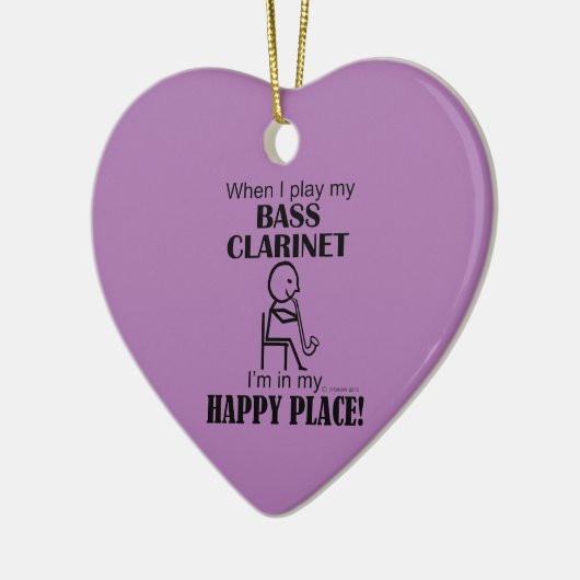 Bass Clarinet Happy Place Ceramic Ornament (Links)