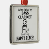 Bass Clarinet Happy Place Metalen Ornament (Rechts)