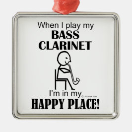 Bass Clarinet Happy Place Metalen Ornament