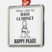 Bass Clarinet Happy Place Metalen Ornament (Links)