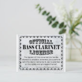 Bass Clarinet-licentie Briefkaart (Staand voorkant)