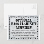 Bass Clarinet-licentie Briefkaart (Voorkant / Achterkant)