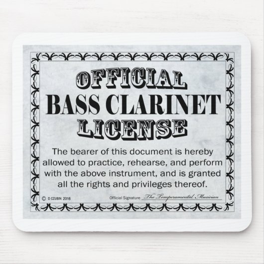 Bass Clarinet-licentie Muismat (Voorkant)