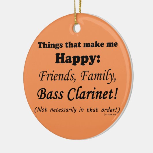 Bass Clarinet maakt me gelukkig Keramisch Ornament (Links)