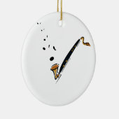 Bass Clarinet met muzieknoten Keramisch Ornament (Rechts)