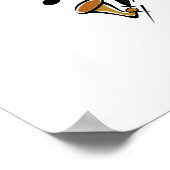 Bass Clarinet met muzieknoten Poster (Hoek)